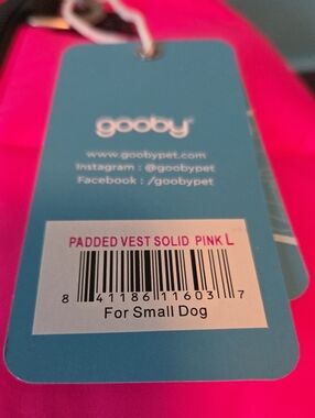 Gooby Padded Dog Vest in Solid Pink - Small
